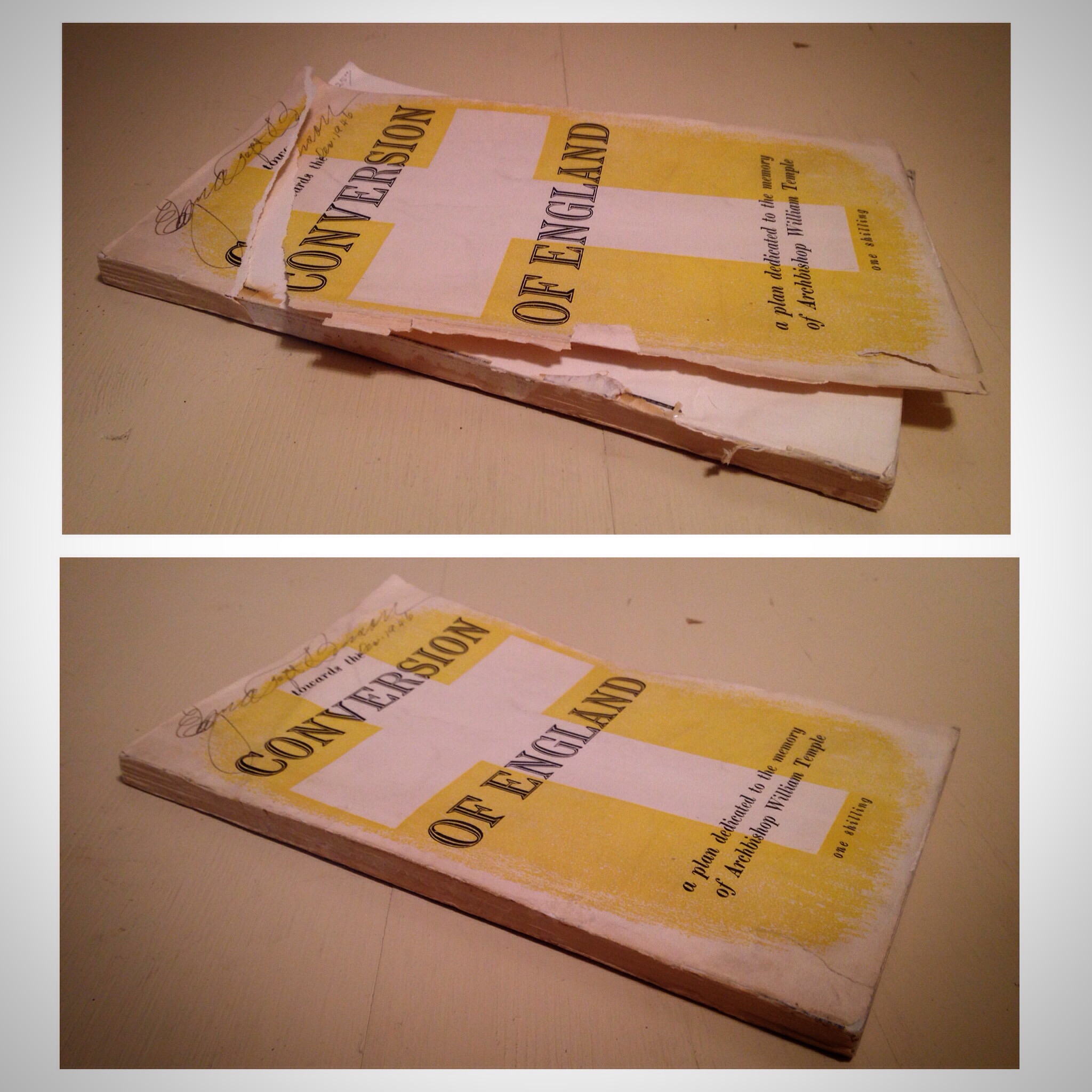 Towards the Conversion of England, 1945. Reattached paper covers.